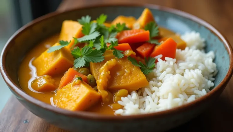 Golden Curry served with rice and vegetables