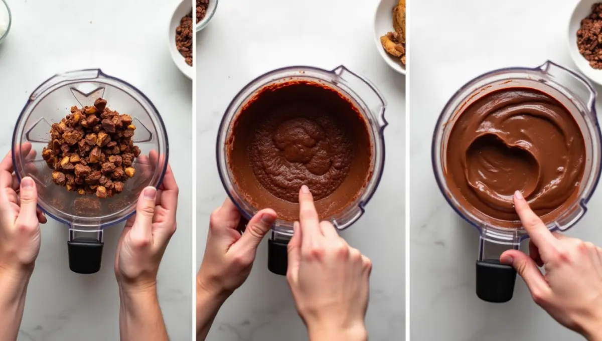 Dubai Chocolate Bars step-by-step process from blending to slicing