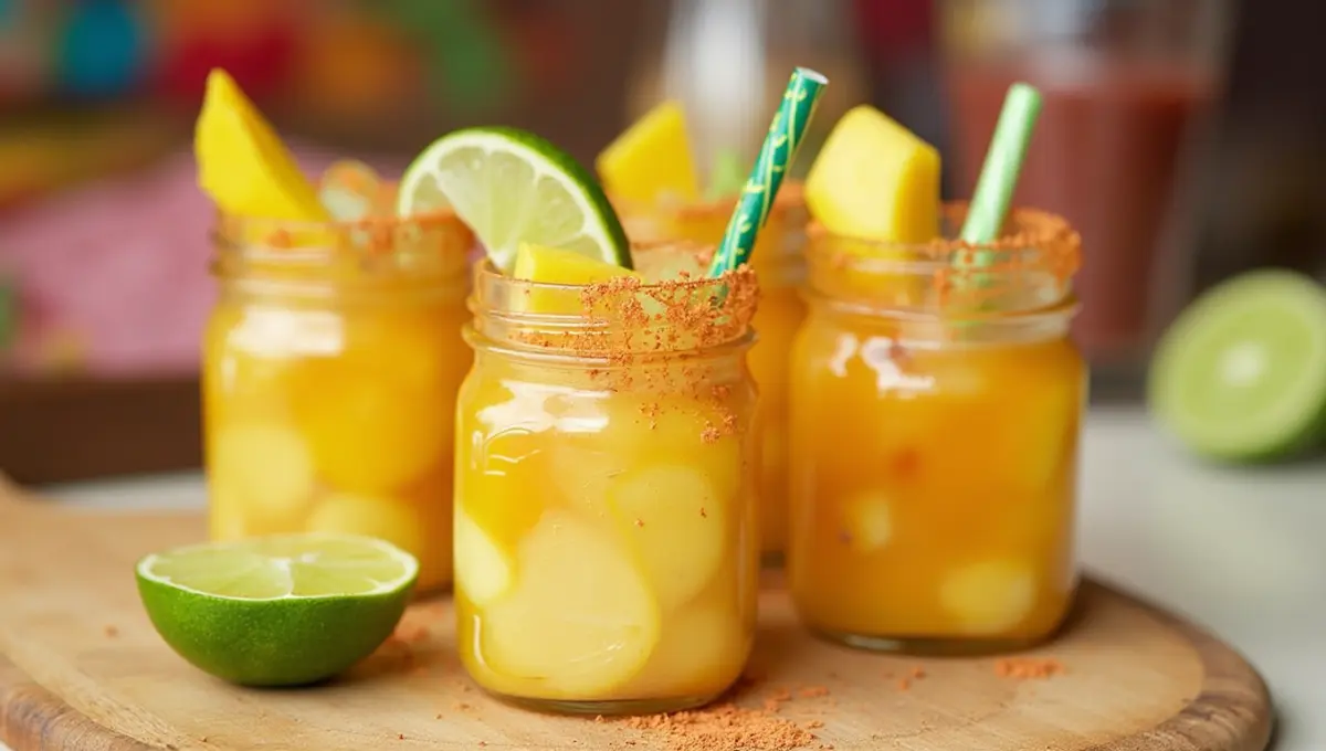 Serving Mexican Candy Shots in mason jars for a festive party