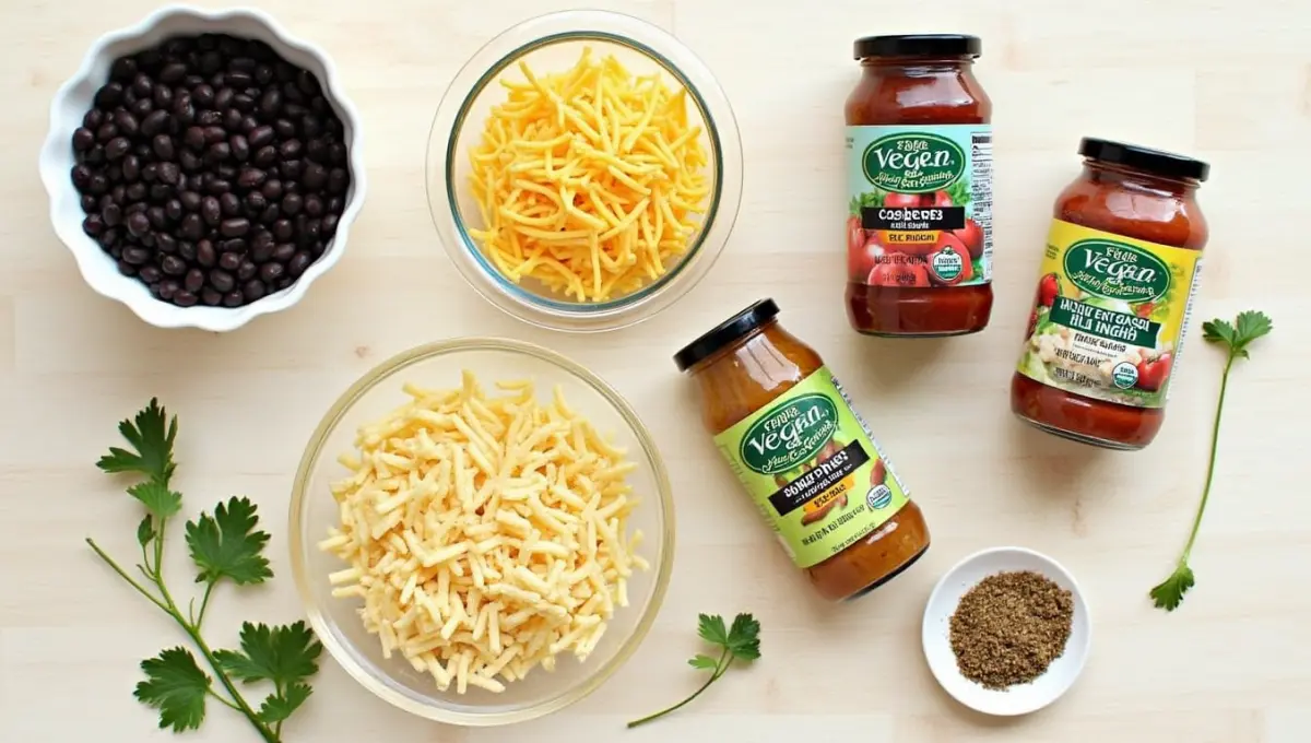 Vegan Taco Dip ingredient substitutions like black beans, cashew cheese, and taco seasoning