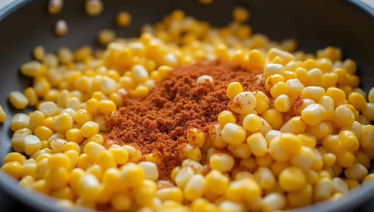How to make fried corn step-by-step with garlic and corn in skillet