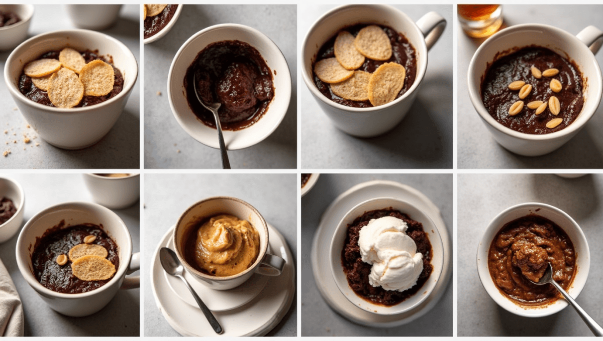 Various vegan versions of Chocolate Cobbler including gluten-free and protein-rich options