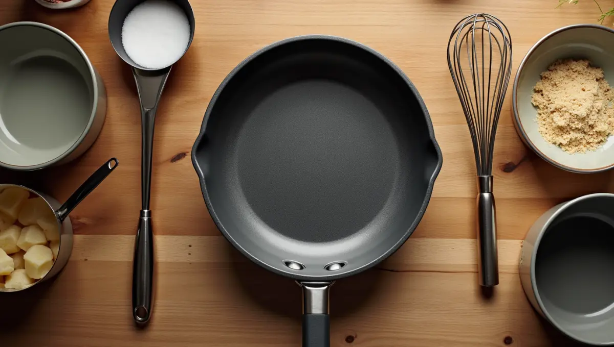 Tools needed for making a plant-based Cracker Barrel Pancake at home