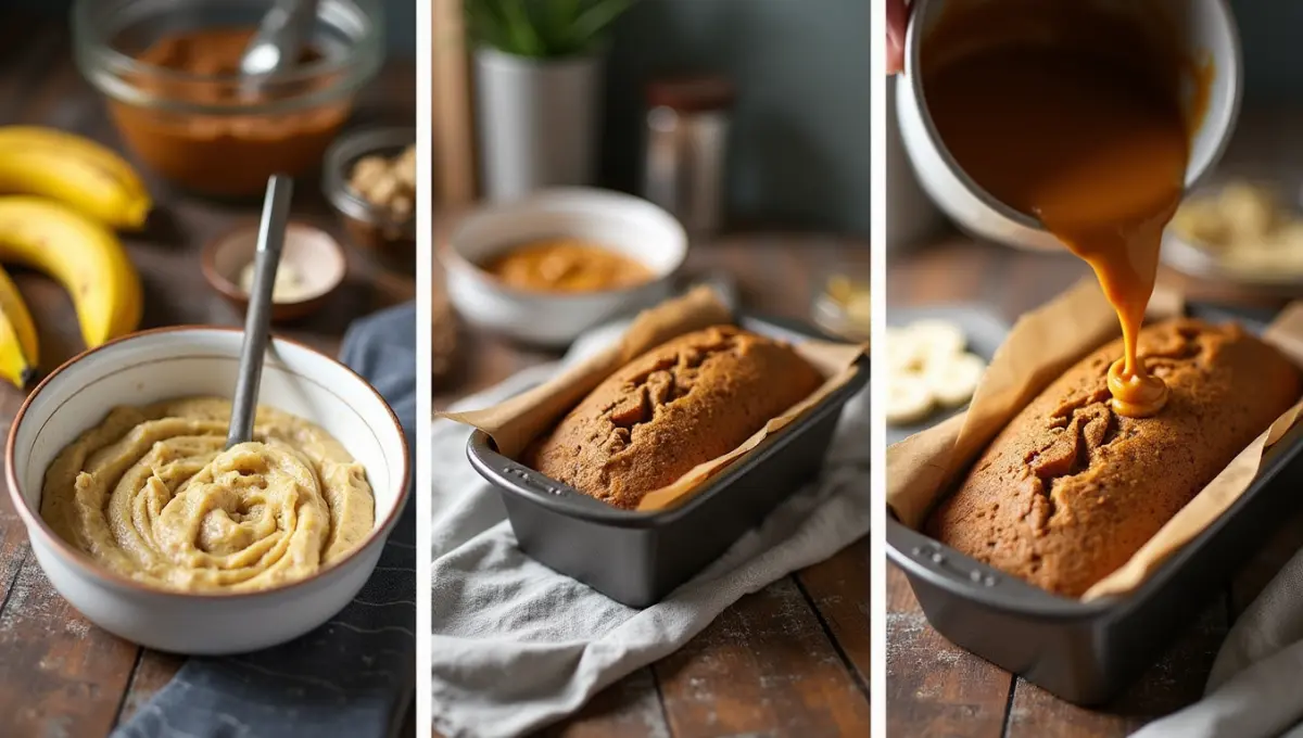 Plant-based step-by-step process for making Betty Crocker Banana Bread