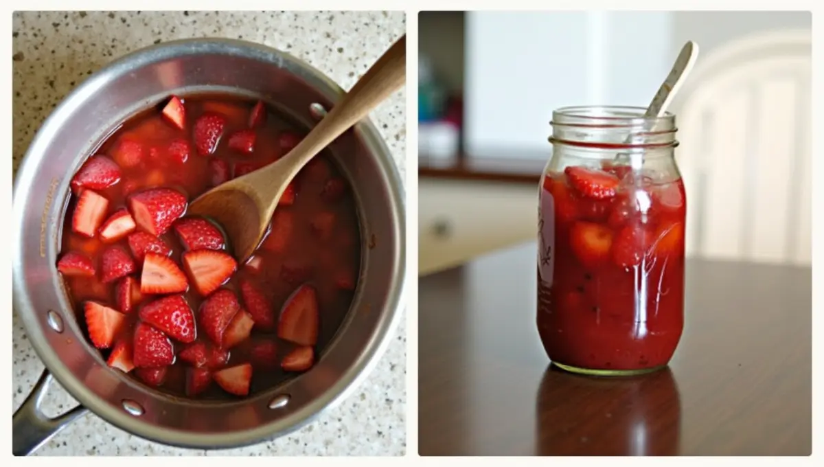 Step-by-step process of making Strawberry Compote at home