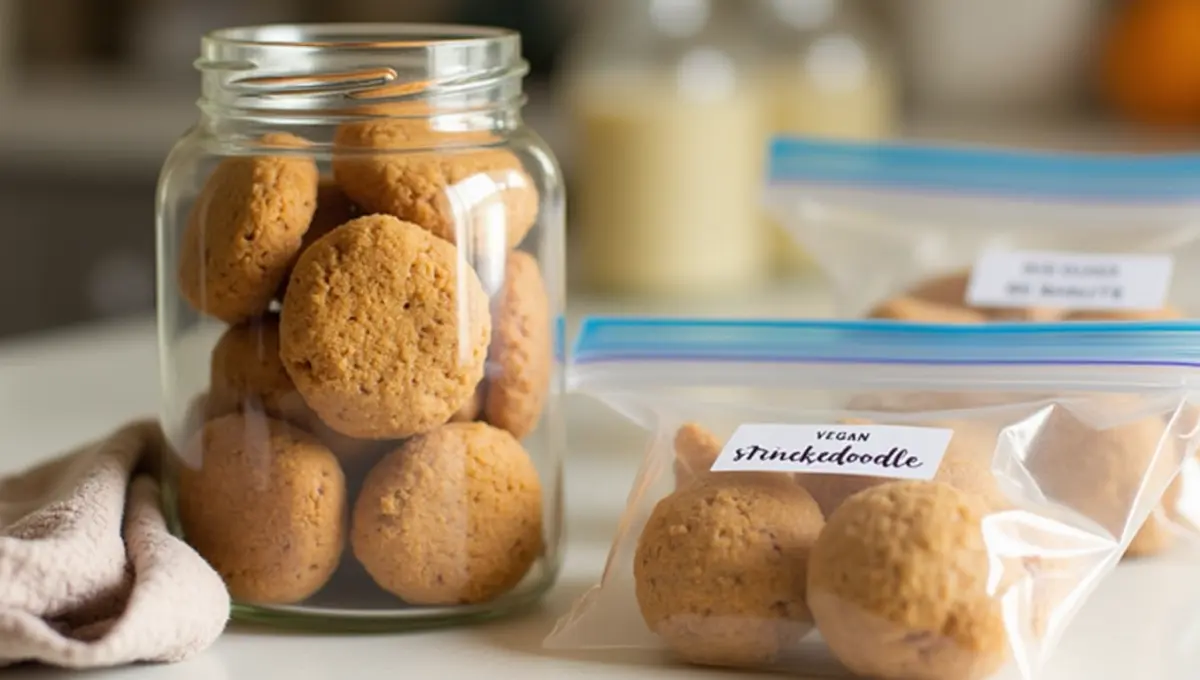 Snickerdoodle Recipe No Cream of Tartar cookie storage in jar and freezer bags