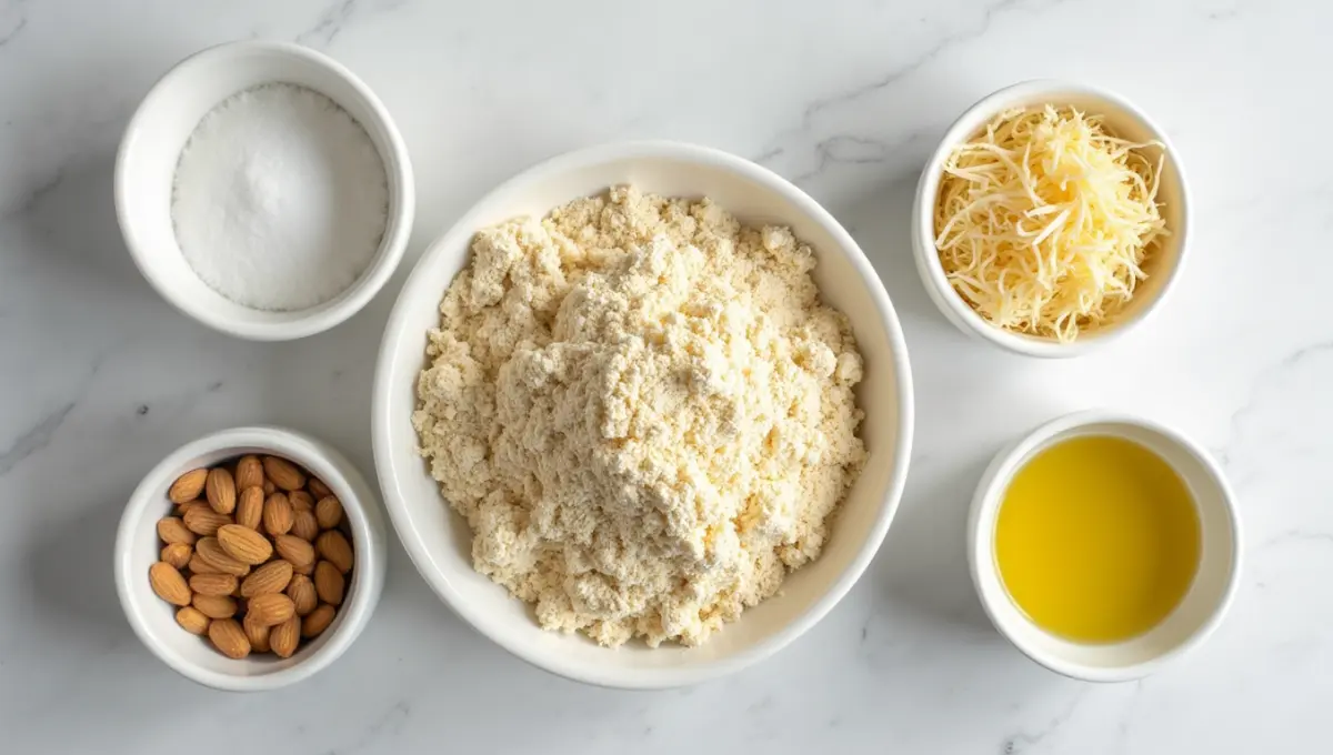 Ingredients for Cheez It Crackers including almond flour and nutritional yeast