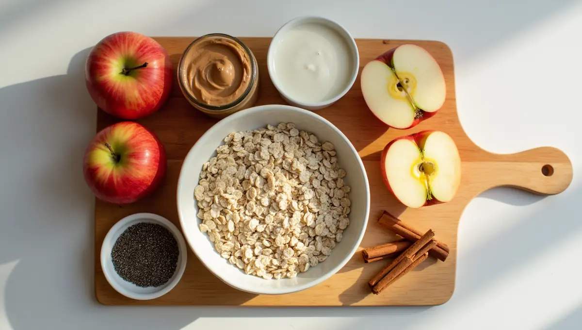 Apple Breakfast prep tips with plant-based ingredients like oats and apples