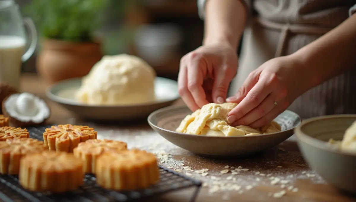Kneading dough and cooling Mooncake and Bread for plant-based baking
