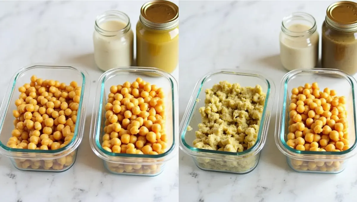 Chickpea Salad storage tips and dressing ideas with canned vs cooked beans